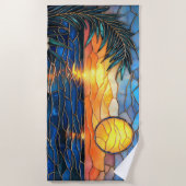Stained Glass Sunset Beach Towel Strandlaken (Voorkant)