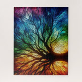 Stained Glass Tree with Colors Legpuzzel (Verticaal)