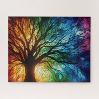 Stained Glass Tree with Colors Legpuzzel