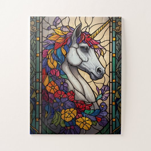 stained glass unicorn puzzel (Verticaal)