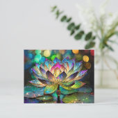 Stained Glass Vibrant Lotus Flower Briefkaart (Staand voorkant)