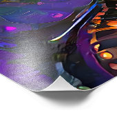 Stained Glass Vibrant Lotus Flower Foto Afdruk (Hoek)