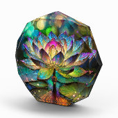 Stained Glass Vibrant Lotus Flower Fotoblokken (Rechts)