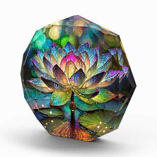 Stained Glass Vibrant Lotus Flower Fotoblokken (Rechts)
