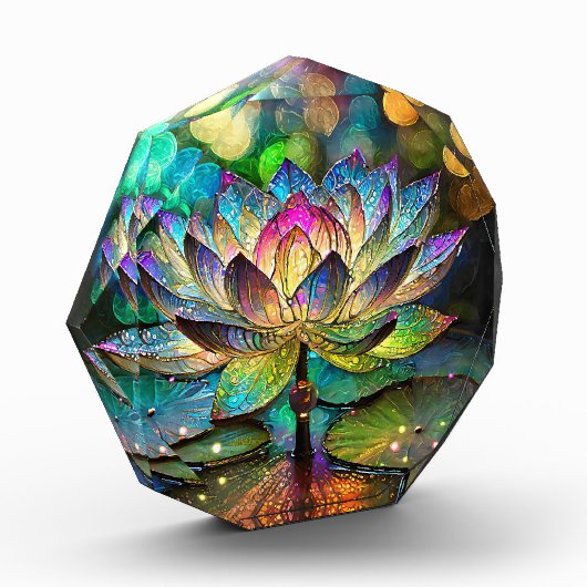 Stained Glass Vibrant Lotus Flower Fotoblokken (Links)