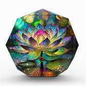Stained Glass Vibrant Lotus Flower Fotoblokken (Voorkant)