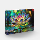 Stained Glass Vibrant Lotus Flower Fotoblokken (Links)
