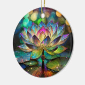 Stained Glass Vibrant Lotus Flower Keramisch Ornament (Links)