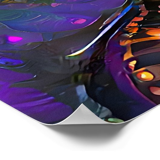 Stained Glass Vibrant Lotus Flower Poster (Hoek)