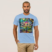 Stained Glass Vibrant Lotus Flower T-shirt (Voorkant volledig)