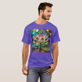 Stained Glass Vibrant Lotus Flower T-shirt (Voorkant volledig)