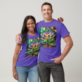 Stained Glass Vibrant Lotus Flower T-shirt (Unisex)