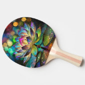 Stained Glass Vibrant Lotus Flower Tafeltennisbatje (Zijkant)