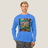 Stained Glass Vibrant Lotus Flower Tri-Blend Shirt (Voorkant)