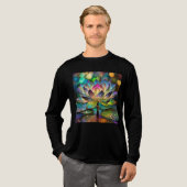 Stained Glass Vibrant Lotus Flower Tri-Blend Shirt (Voorkant)