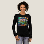Stained Glass Vibrant Lotus Flower Tri-Blend Shirt (Voorkant)