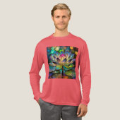 Stained Glass Vibrant Lotus Flower Tri-Blend Shirt (Voorkant)