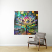 Stained Glass Vibrant Lotus Flower Wandkleed (In situ)
