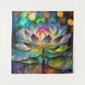 Stained Glass Vibrant Lotus Flower Wandkleed (Voorkant)