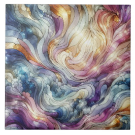 Stained glass wave tegeltje