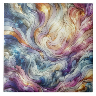 Stained glass wave tegeltje