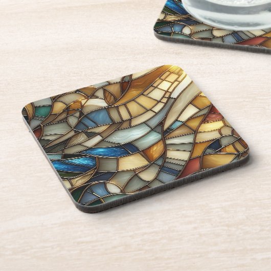 Stained Glass Waves Bier Onderzetter (Linkerzijde)