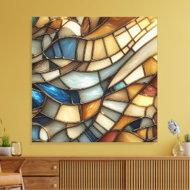 Stained Glass Waves Canvas Afdruk