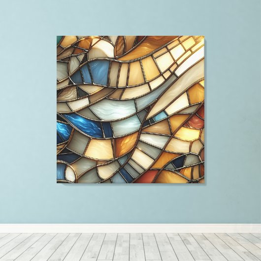 Stained Glass Waves Canvas Afdruk (Insitu (Houten vloer))