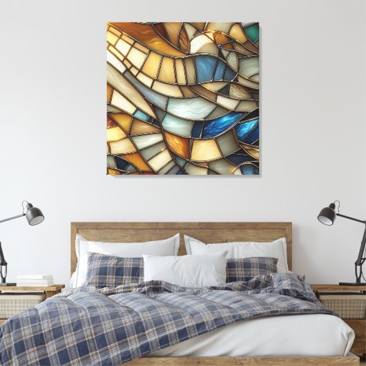 Stained Glass Waves Canvas Afdruk (Insitu (Slaapkamer))