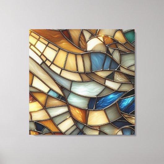 Stained Glass Waves Canvas Afdruk (Voorkant)