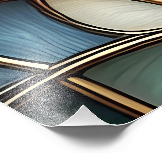 Stained Glass Waves Foto Afdruk (Hoek)