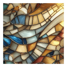 Stained Glass Waves Foto Afdruk