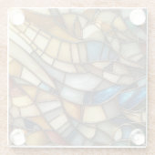 Stained Glass Waves Glazen Onderzetter (Achterkant)