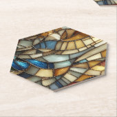 Stained Glass Waves Kartonnen Onderzetters (Schuin)
