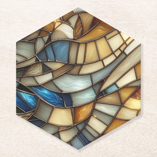 Stained Glass Waves Kartonnen Onderzetters (Voorkant)