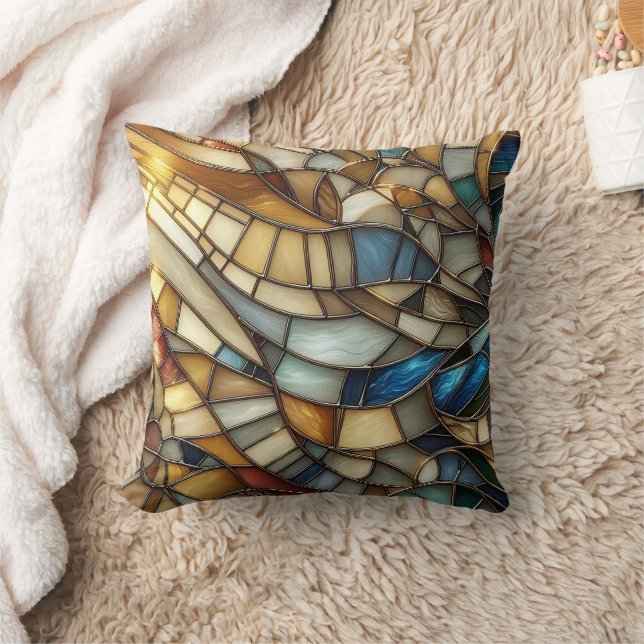 Stained Glass Waves Kussen (Deken)