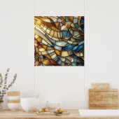 Stained Glass Waves Poster (Keuken)