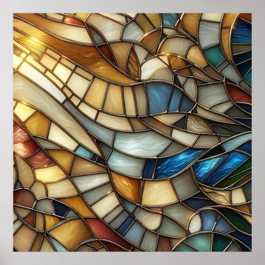 Stained Glass Waves Poster (Voorkant)