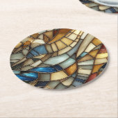 Stained Glass Waves Ronde Kartonnen Onderzetter (Gebogen)