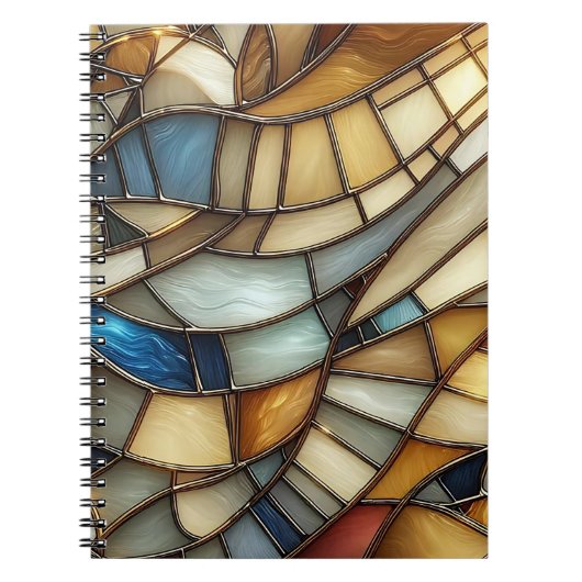 Stained Glass Waves Spiral Photo Notebook Notitieboek (Voorkant)