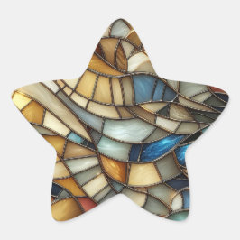 Stained Glass Waves Ster Sticker