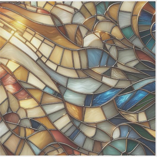 Stained Glass Waves Sticker (Voorkant)