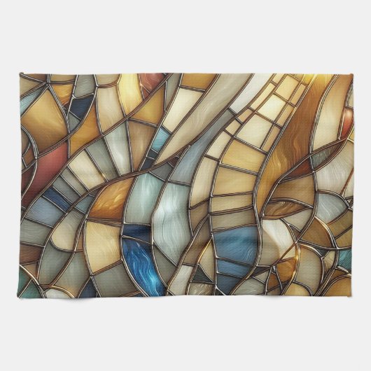 Stained Glass Waves Theedoek (Horizontaal)