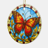 Stained glass window butterfly keramisch ornament (Links)