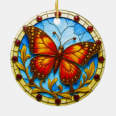 Stained glass window butterfly keramisch ornament (Achterkant)