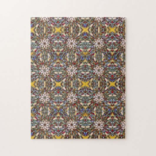 Stained glass window colorful mosaic  legpuzzel (Verticaal)