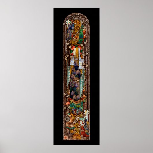Stained Glass Window Design of St. Gobnait Poster (Voorkant)
