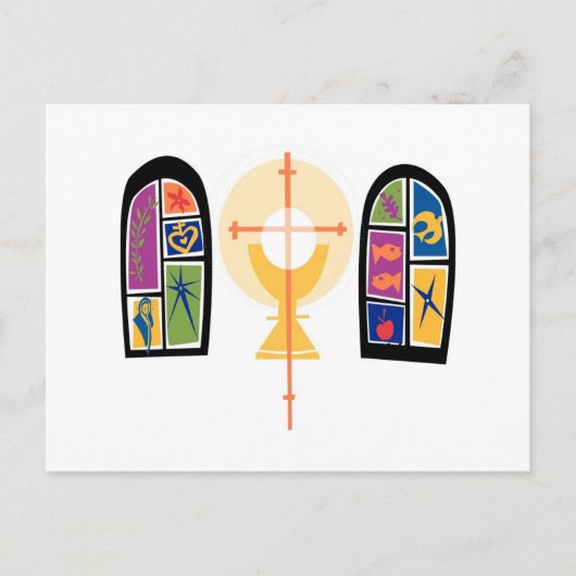 Stained Glass Window Save Dates Postcards Aankondigingskaart (Voorkant)