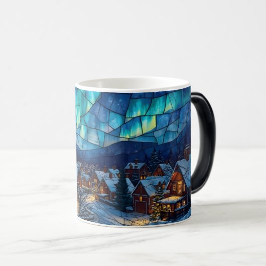 Stained Glass Winter Village Magische Mok (Voorkant rechts)