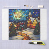 Stained Glass Winter Village Tissuepapier (Craft)